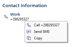 Contact Details Buttons