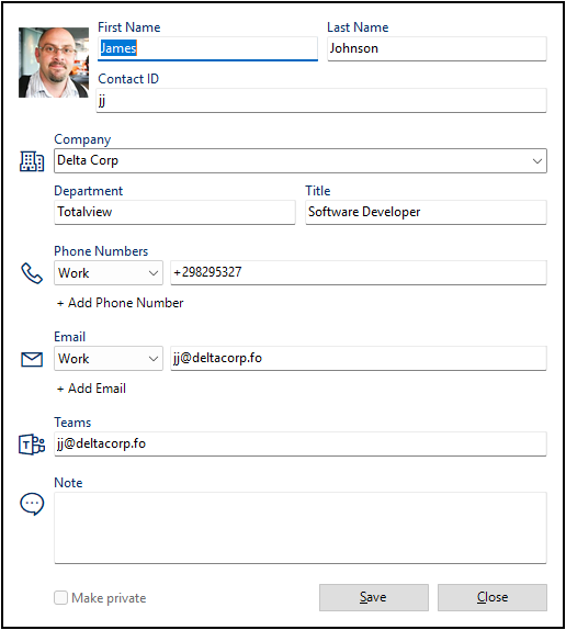 Contact Details Edit Button
